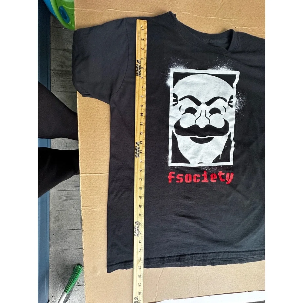 Fsociety Graphic T-Shirt‎ Crew Neck Short Sleeve Top - Picture 9 of 12